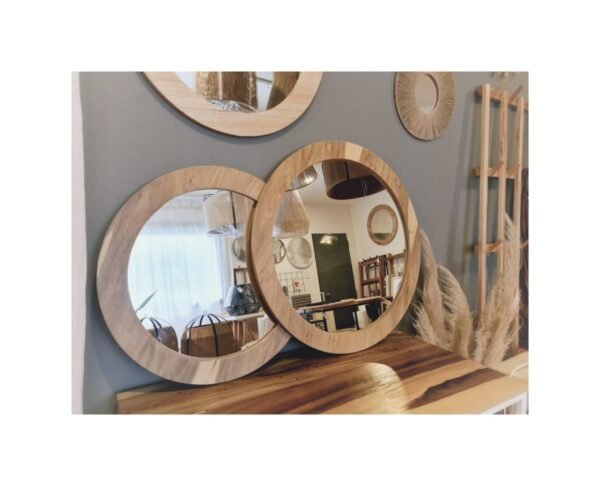 ESPEJO CIRCULAR MADERA - petiribi - Imagen 3